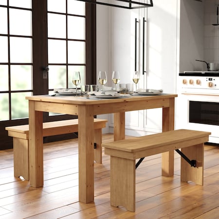Flash Furniture Rectangle 30 in W, 46 in L, 30 in H, Pine Wood, Pinus Glabra, Light Natural XA-F-46X30-LN-GG